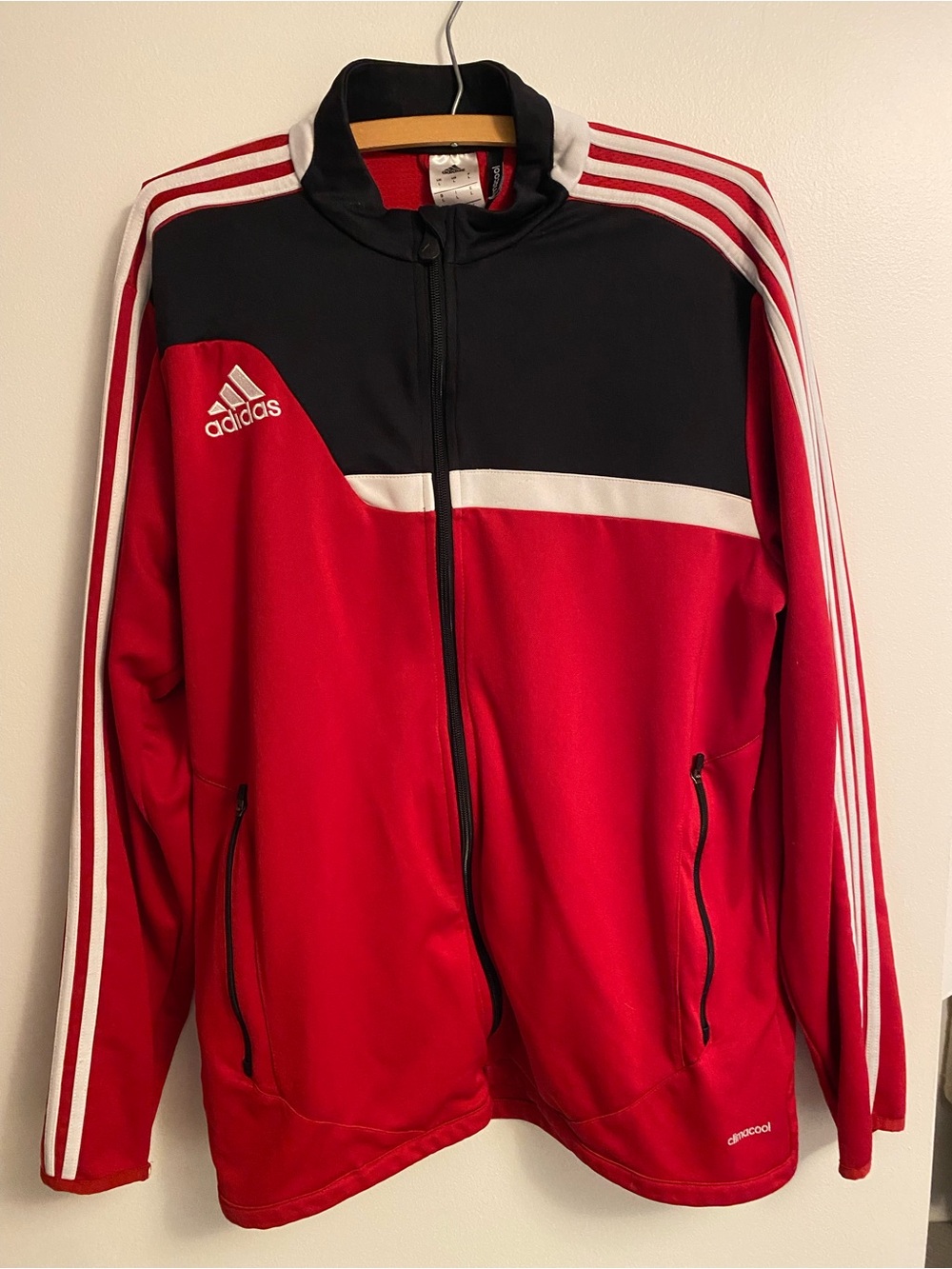 adidas Men’s Red, Black & White Performance Track Jacket